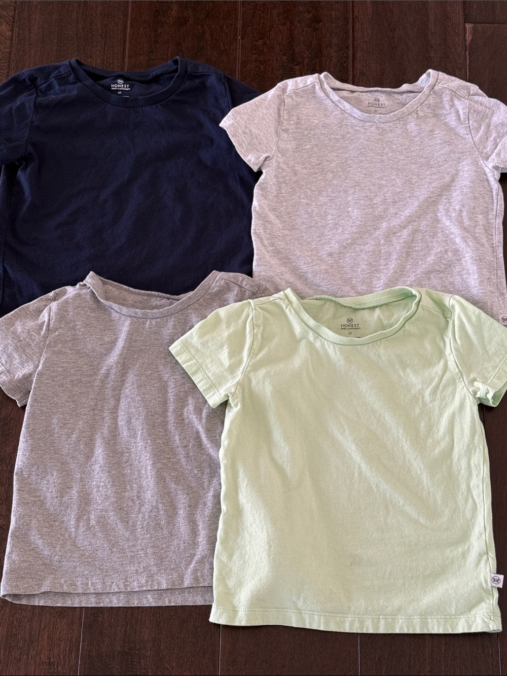 The Honest Company Cotton Short-Sleeve Tees Navy, Light Gray, Heather Gray, Mint